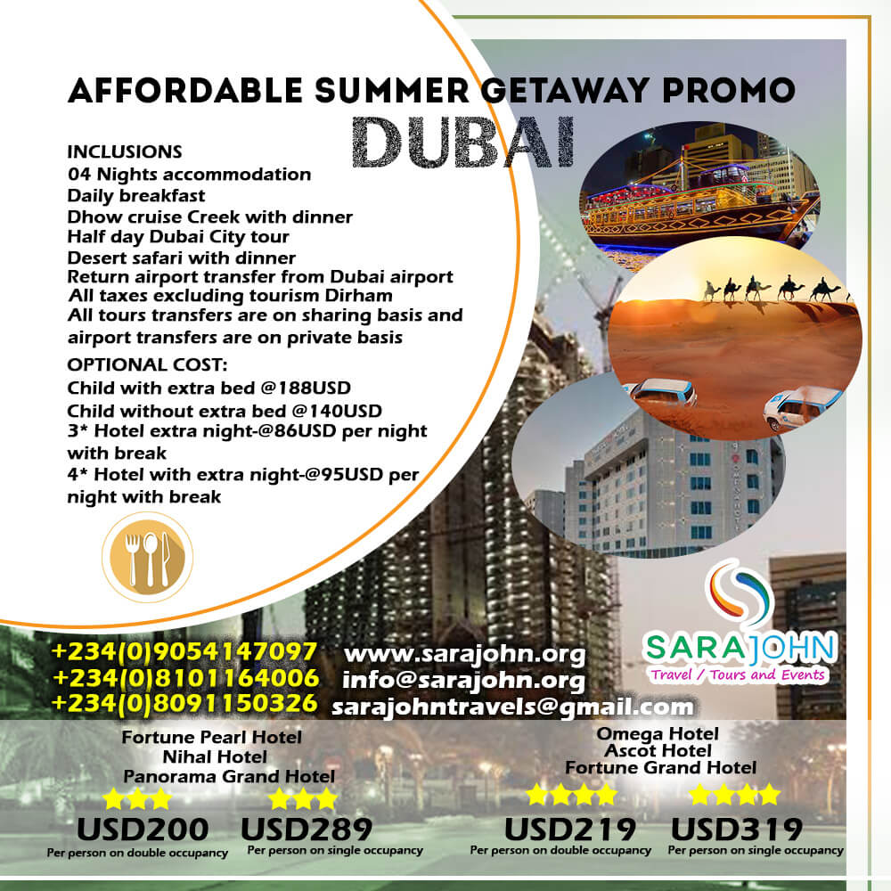 AFFORDABLE SUMMER GETAWAY PROMO DUBAI