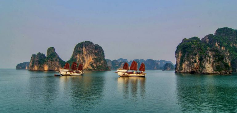 Charter a junk at Halong Bay